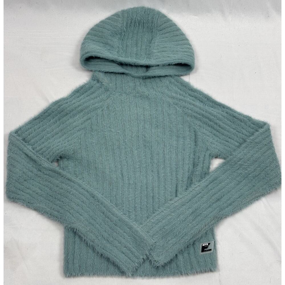 iets frans… Eyelash Hoodie Sweatshirt Aqua Size S NEW Streetwear Athleisure Y2K
